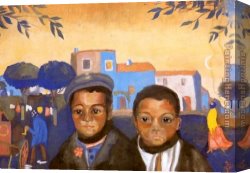 A Gypsy Canvas Paintings - Two Gypsy Lads by Salvador Dali