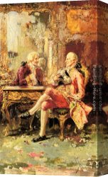 The Conversation Canvas Paintings - An Engaging Conversation by Salvador Sanchez Barbudo