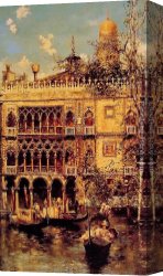 The Sledge Ride Canvas Paintings - The Gondola Ride by Salvador Sanchez Barbudo