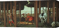 Story Canvas Paintings - The Story of Nastagio degli Onesti by Sandro Botticelli