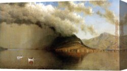 Storm Lake Canvas Paintings - A Sudden Storm, Lake George by Sanford Robinson Gifford