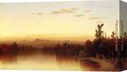 Gifford Canvas Paintings - A Twilight in the Adirondacks(1) by Sanford Robinson Gifford