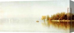 The Beginning of a Perfect Day Canvas Paintings - An Indian Summer's Day on the Hudson - Tappan Zee by Sanford Robinson Gifford