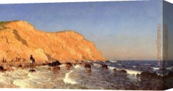 Gifford Canvas Paintings - Clay Bluffs on No Man's Land by Sanford Robinson Gifford