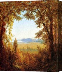 Sunny Morning on The Hudson River Canvas Paintings - Hook Mountain on the Hudson River by Sanford Robinson Gifford