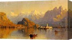 Maggiore Canvas Paintings - Lake Maggiore by Sanford Robinson Gifford