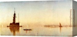 Gifford Canvas Paintings - Leander's Tower on the Bosphorus by Sanford Robinson Gifford