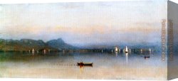 Sunny Morning on The Hudson River Canvas Paintings - Morning on the Hudson, Haverstraw Bay by Sanford Robinson Gifford