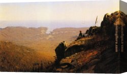 Desert, Canvas Paintings - The Artist Sketching at Mount Desert, Maine by Sanford Robinson Gifford