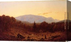Hunters Canvas Paintings - Twilight on Hunter Mountain by Sanford Robinson Gifford