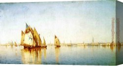 Venetian Canvas Paintings - Venetian Sails, A Study by Sanford Robinson Gifford