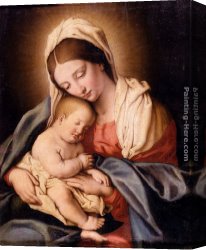 Madonna with Child Canvas Paintings - Madonna and Child by Sassoferrato