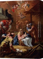Adoration Canvas Paintings - Adoration Of The Shepherds by Sebastiano Ricci