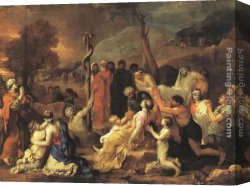 Moses Canvas Paintings - Moses and the Brazen Serpent by Sebastien Bourdon