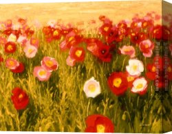 Make a Wish Cottage Canvas Paintings - Poppies Make Me Happy by Shirley Novak