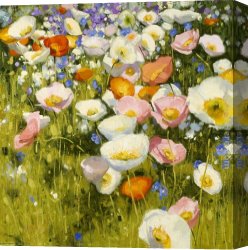 Sunny Canvas Paintings - Sunny Meadow by Shirley Novak