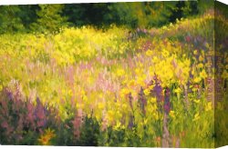 A Goat in a Meadow Canvas Paintings - Yellowstone Meadow by Shirley Novak