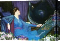 Sidney Canvas Paintings - 'I am half-sick of shadows', said the Lady of Shalott by Sidney Harold Meteyard