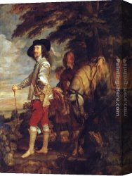 King's Canvas Paintings - Charles I King of England at the Hunt by Sir Antony van Dyck