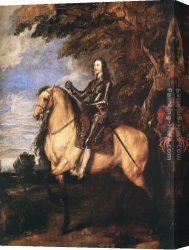 Dyck Canvas Paintings - Charles I on Horseback by Sir Antony van Dyck