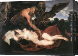 Dyck Canvas Paintings - Jupiter and Antiope by Sir Antony van Dyck