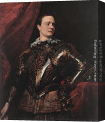 Dyck Canvas Paintings - Portrait of a Young General by Sir Antony van Dyck