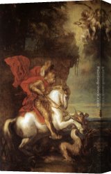 St George And The Dragon, Victory Leading Sketch-model for a Proposed War Memorial Canvas Paintings - St George and the Dragon by Sir Antony van Dyck