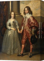 The Daughters of Judah in Babylon Canvas Paintings - William II, Prince of Orange and Princess Henrietta Mary Stuart, daughter of Charles I of England by Sir Antony van Dyck