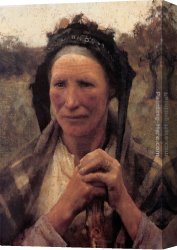 Head Canvas Paintings - Head of a Peasant Woman by Sir George Clausen