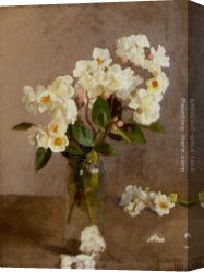 The White Rose Canvas Paintings - Little White Roses by Sir George Clausen