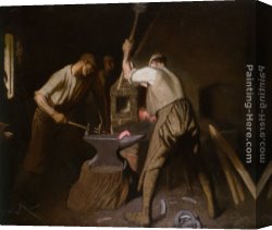 Blacksmith at His Forge Canvas Paintings - Our Blacksmith by Sir George Clausen