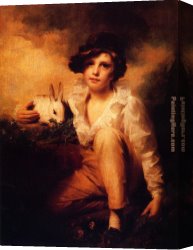 Raeburn Canvas Paintings - Boy And Rabbit by Sir Henry Raeburn