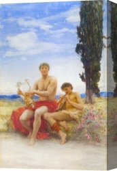 Inspiration Canvas Paintings - And Culture Stills His Harmonies to Heed the Inspiration of the Untaught Seed by Sir Hubert von Herkomer