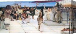 Bacchus And Ariadne Canvas Paintings - A Dedication to Bacchus by Sir Lawrence Alma-Tadema