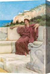 Resting Canvas Paintings - A Female Figure Resting by Sir Lawrence Alma-Tadema