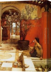 Sir Lawrence Alma-tadema Canvas Paintings - An Oleander by Sir Lawrence Alma-Tadema