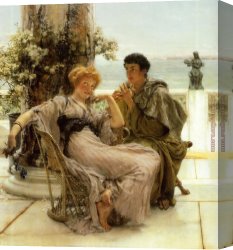 Sir Lawrence Alma-tadema Canvas Paintings - Courtship the Proposal by Sir Lawrence Alma-Tadema