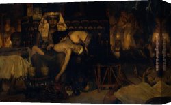 It Was to Be a Lasso Duel to The Death Canvas Paintings - Death of the Pharaoh's Firstborn Son by Sir Lawrence Alma-Tadema