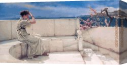 Sir Lawrence Alma-tadema Canvas Paintings - expectations by Sir Lawrence Alma-Tadema