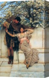Sir Lawrence Alma-tadema Canvas Paintings - promise of spring by Sir Lawrence Alma-Tadema