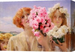 Sir Lawrence Alma-tadema Canvas Paintings - Summer Offering by Sir Lawrence Alma-Tadema