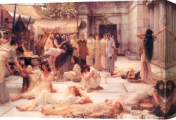 Sir Lawrence Alma-tadema Canvas Paintings - The Women of Amphissa by Sir Lawrence Alma-Tadema
