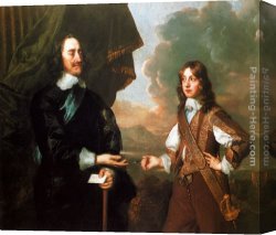 Lely Canvas Paintings - Charles I And The Duke Of York by Sir Peter Lely