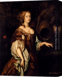 Lely Canvas Paintings - Portrait Of Diana, Countess Of Ailesbury by Sir Peter Lely