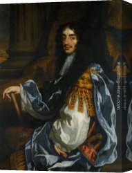 Lely Canvas Paintings - Portrait of King Charles II by Sir Peter Lely