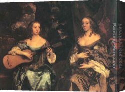 Lely Canvas Paintings - Two Ladies of the Lake Family by Sir Peter Lely