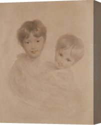 St George And The Dragon, Victory Leading Sketch-model for a Proposed War Memorial Canvas Paintings - Portrait Sketch of Two Boys - Possibly George 3rd Marquees Townshend and his Younger Brother Charles by Sir Thomas Lawrence