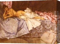 Russell Canvas Paintings - Abigail, A New Model by Sir William Russell Flint