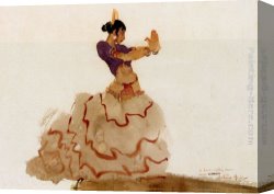 Russell Canvas Paintings - Farruca by Sir William Russell Flint