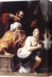 Sisto Badalocchio Canvas Paintings - Susanna and the Elders by Sisto Badalocchio